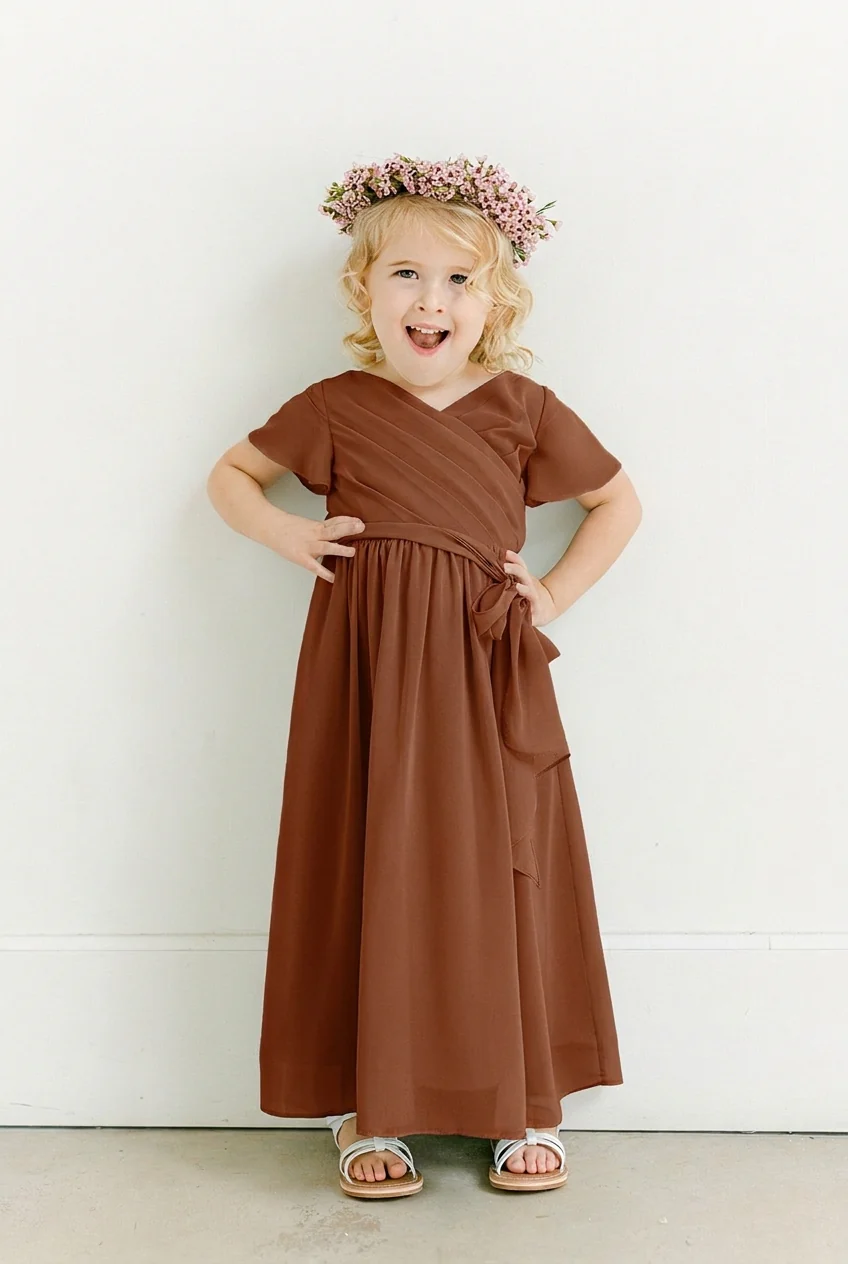 Kids Harper Chiffon Faux Wrap Dress | Made To Order - Image 111