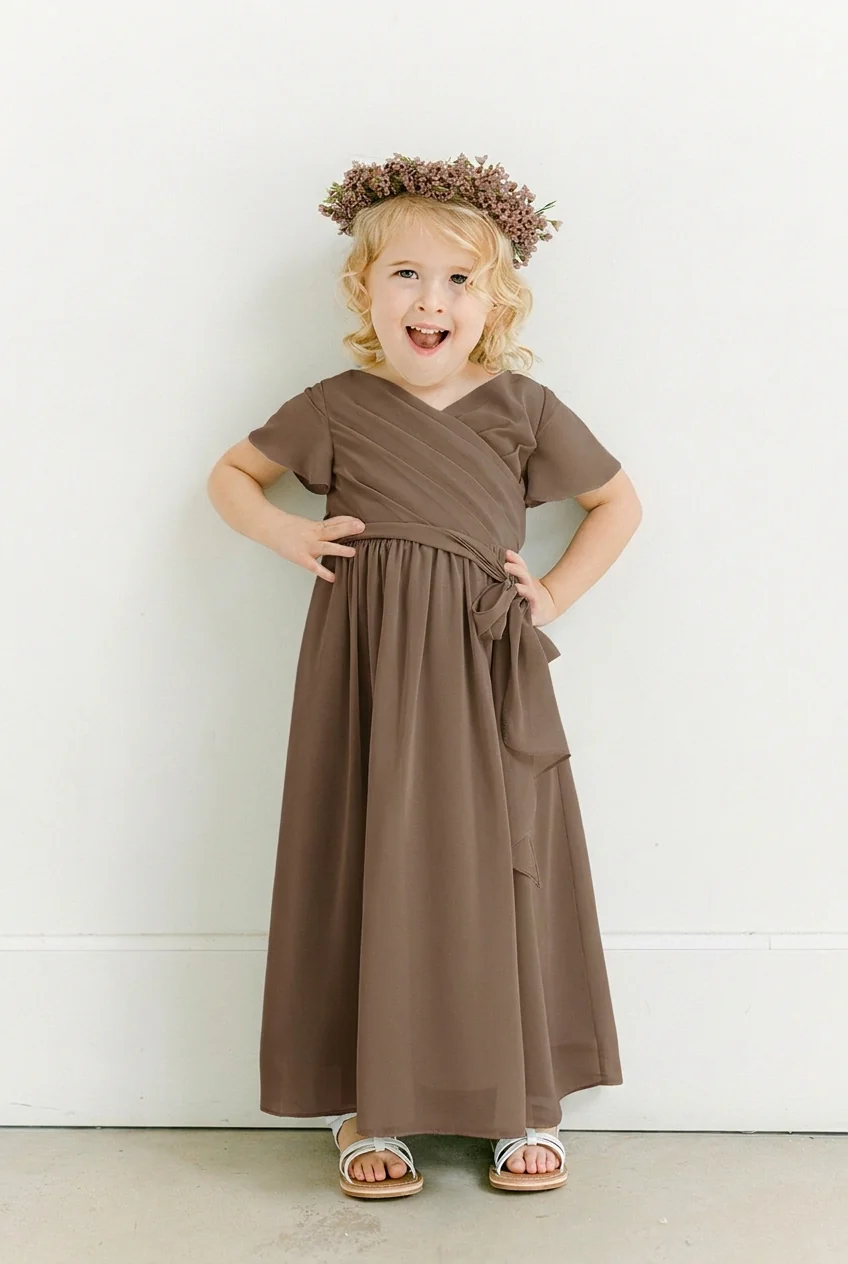 Kids Harper Chiffon Faux Wrap Dress | Made To Order - Image 115