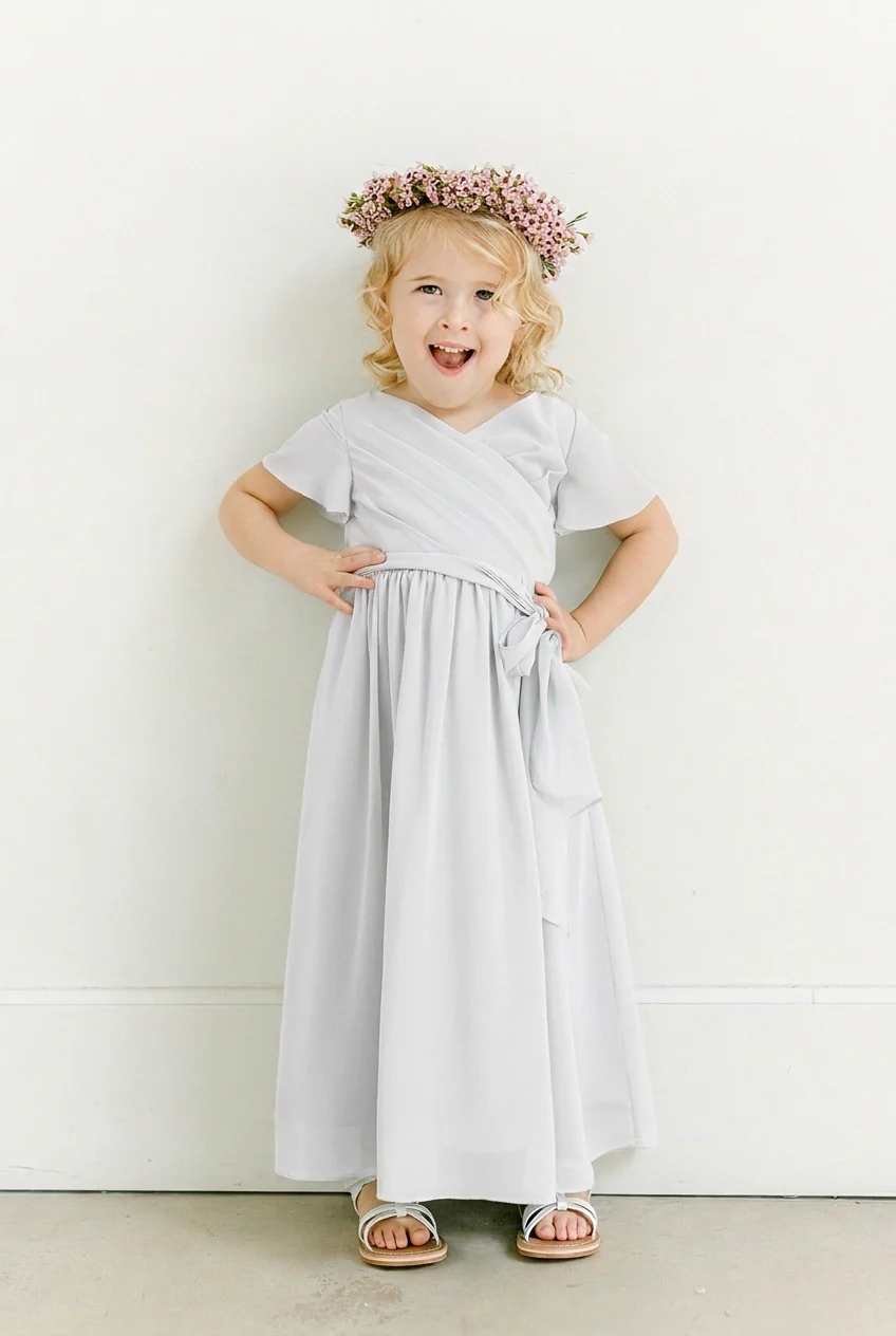 Kids Harper Chiffon Faux Wrap Dress | Made To Order - Image 116