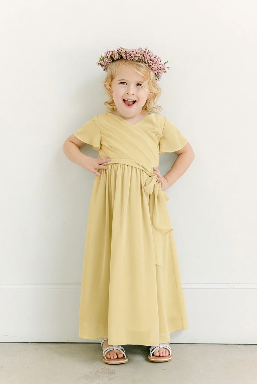 Kids Harper Chiffon Faux Wrap Dress | Made To Order - Image 118