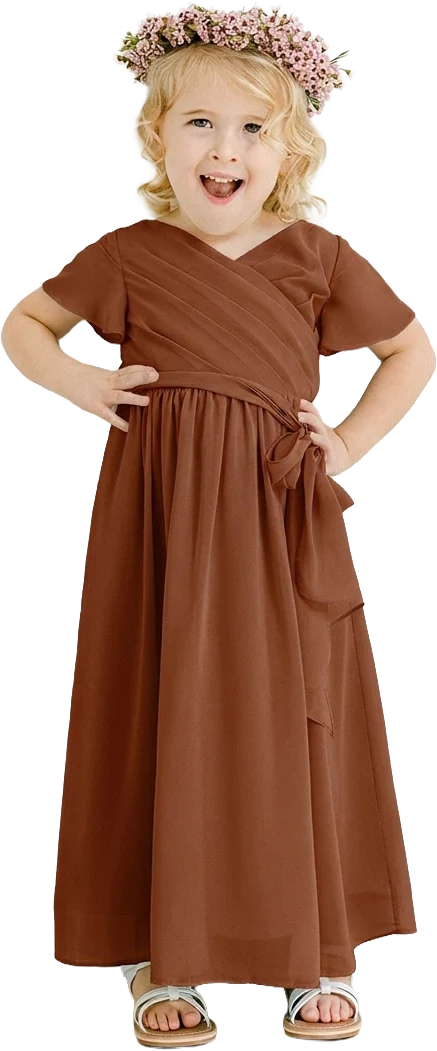 Kids Harper Chiffon Faux Wrap Dress | Made To Order - Image 155