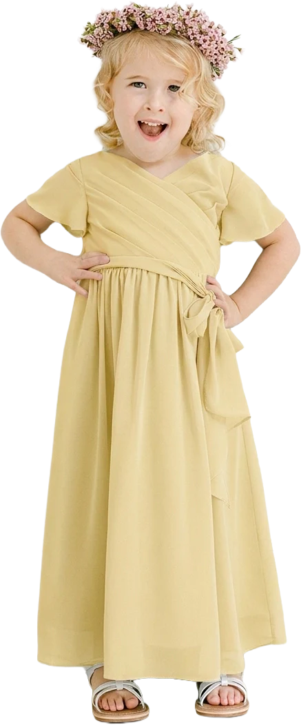 Kids Harper Chiffon Faux Wrap Dress | Made To Order - Image 162