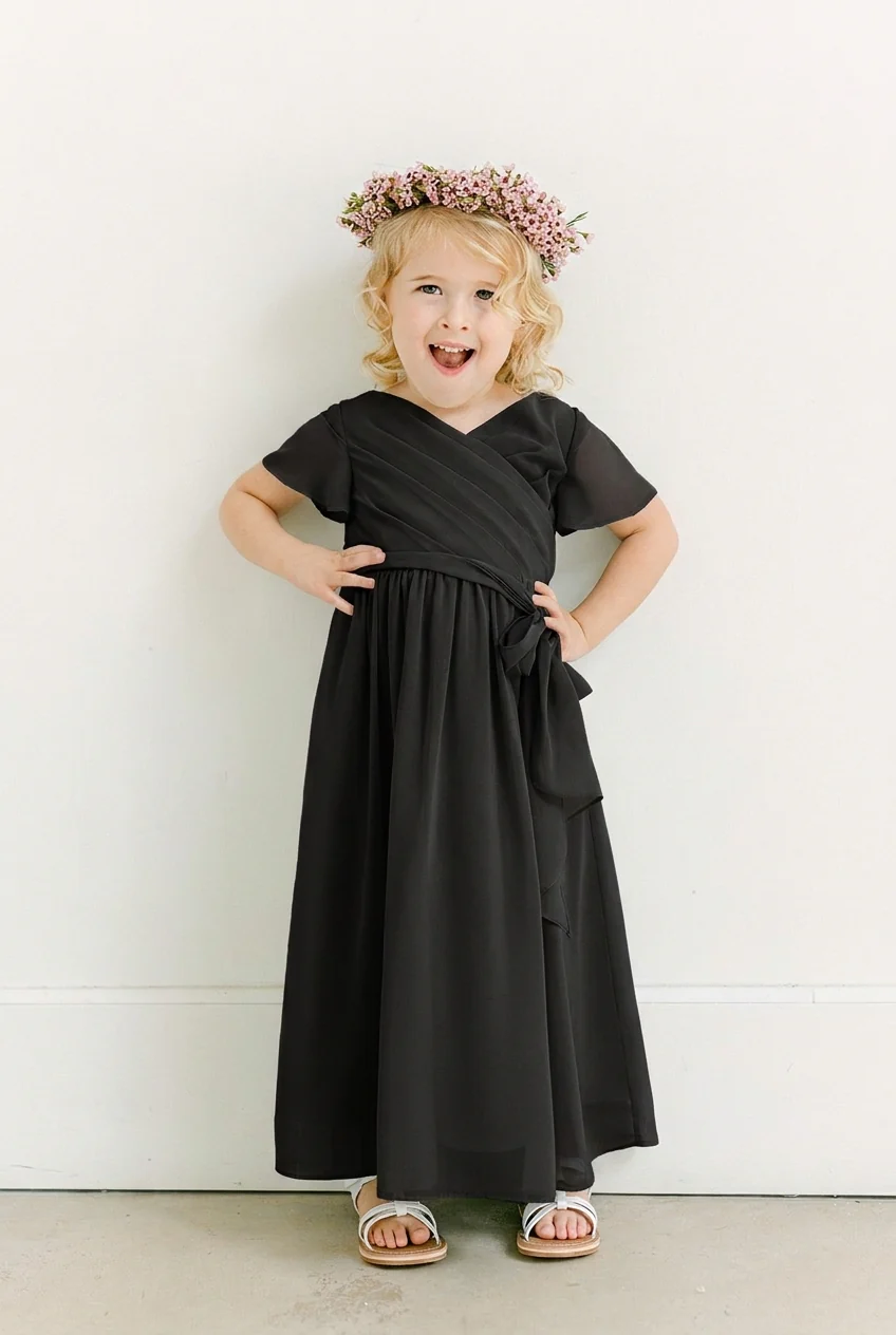 Kids Harper Chiffon Faux Wrap Dress | Made To Order - Image 76