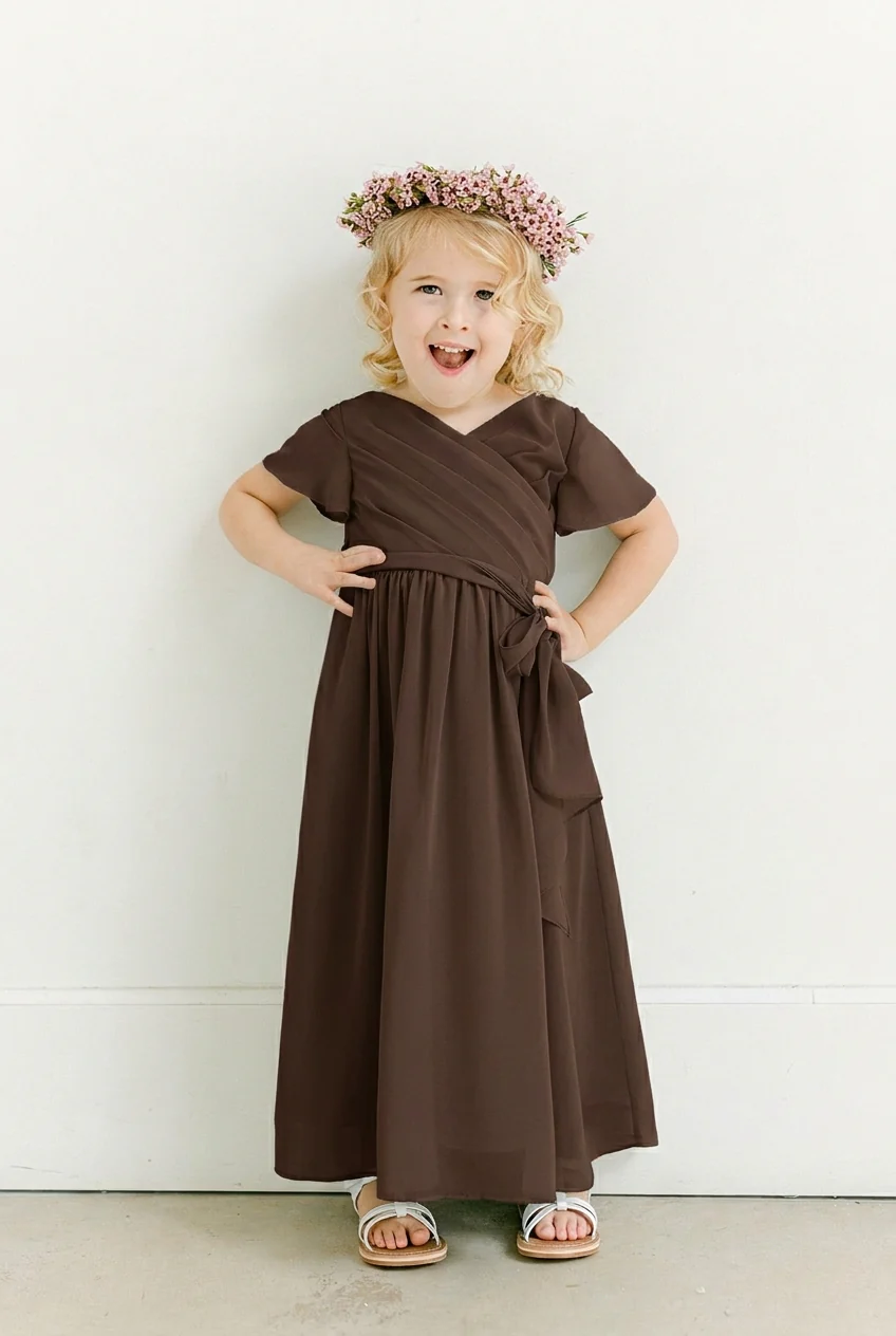 Kids Harper Chiffon Faux Wrap Dress | Made To Order - Image 87
