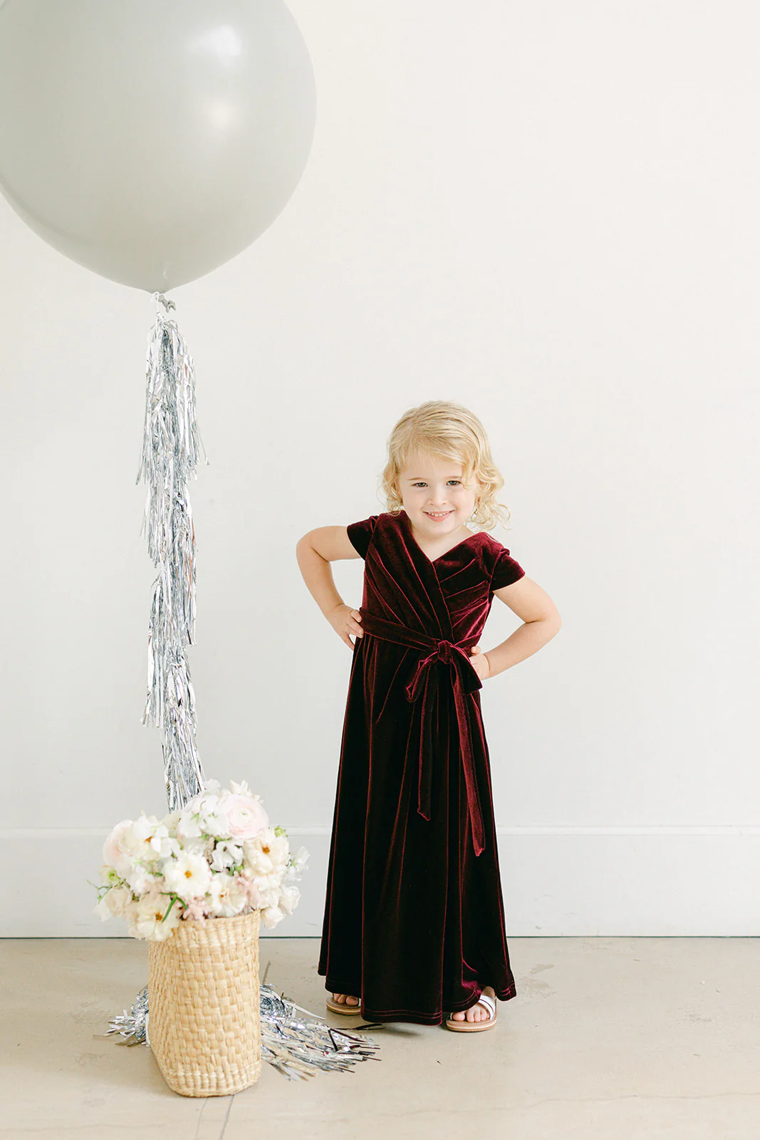 Kids Harper Faux-Wrap Velvet Dress | Made To Order