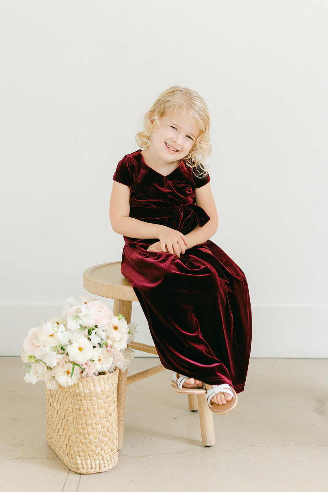 Kids Harper Faux-Wrap Velvet Dress | Made To Order - Image 2