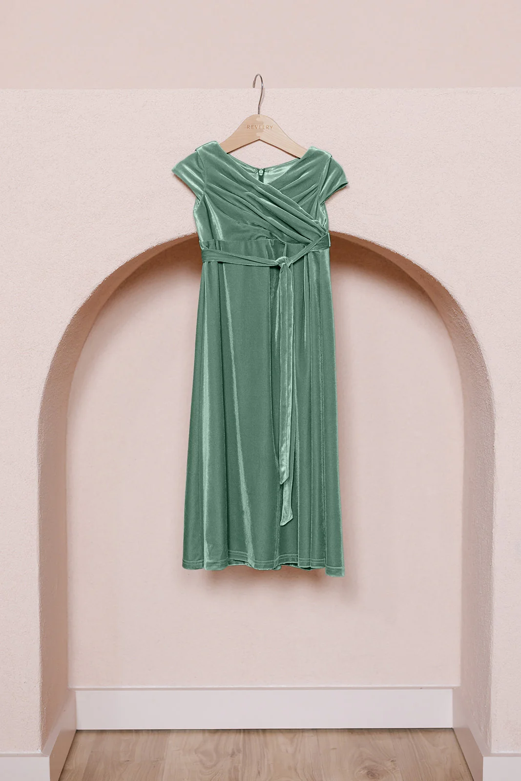 Kids Harper Faux-Wrap Velvet Dress | Made To Order - Image 22