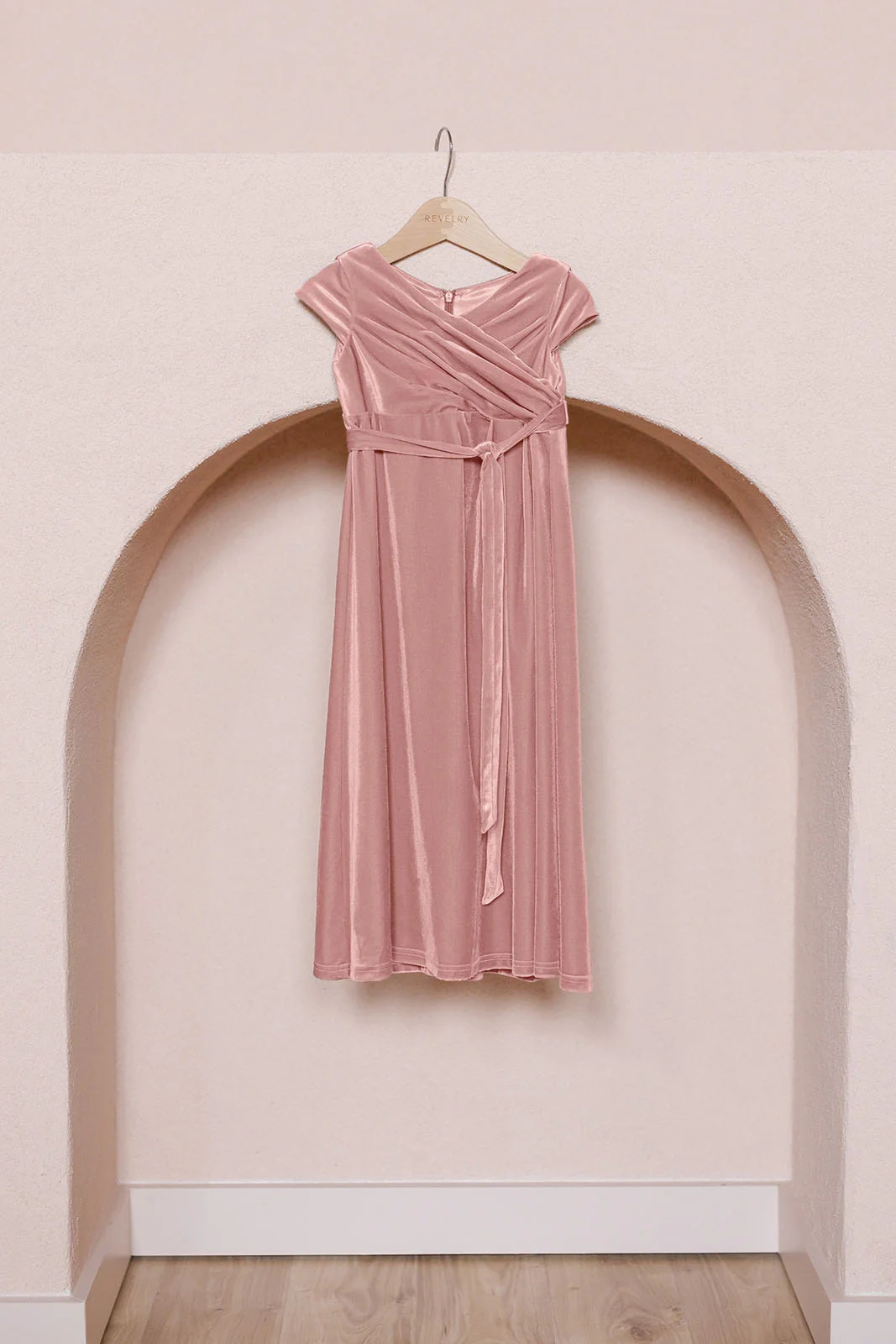 Kids Harper Faux-Wrap Velvet Dress | Made To Order - Image 26