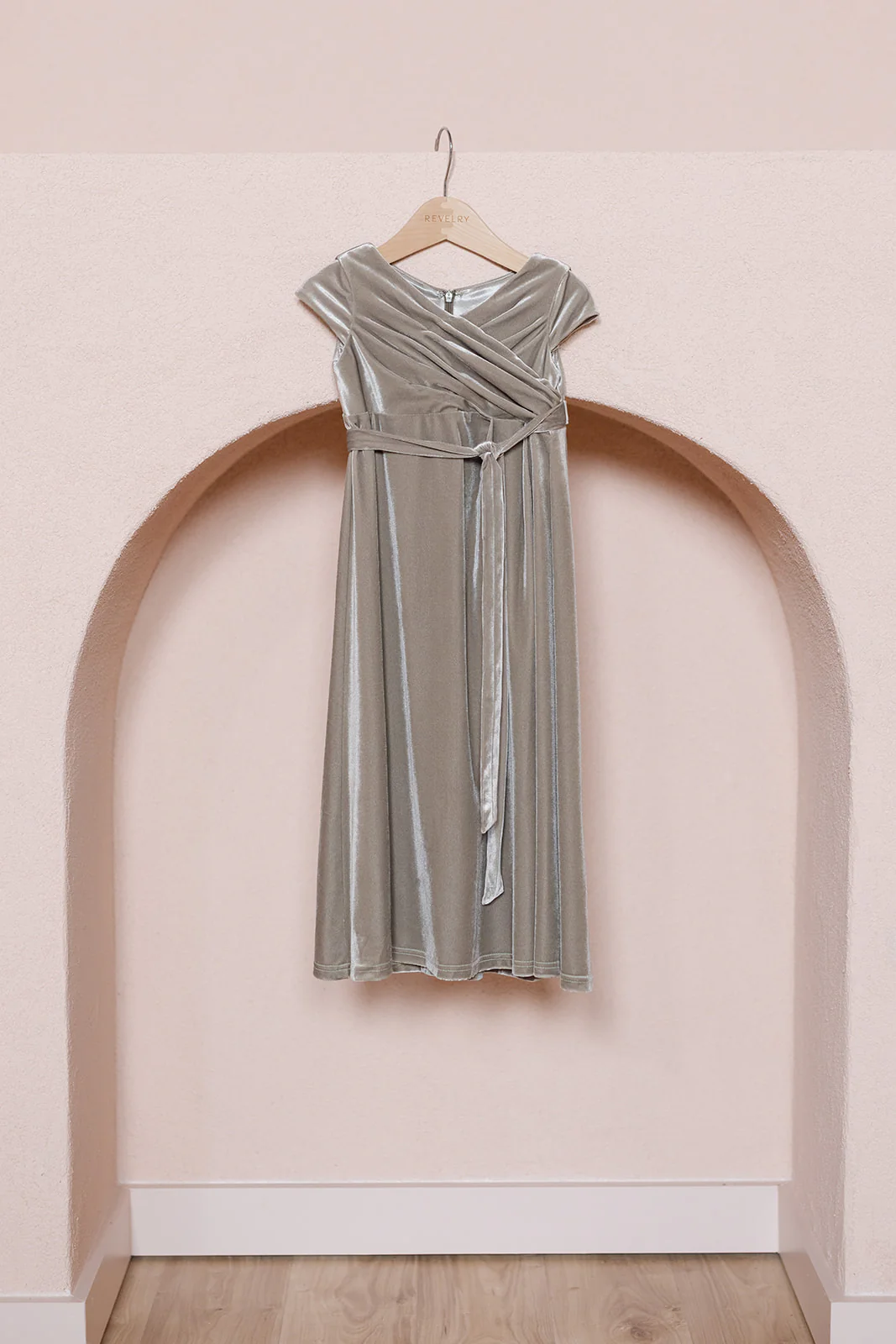 Kids Harper Faux-Wrap Velvet Dress | Made To Order - Image 30