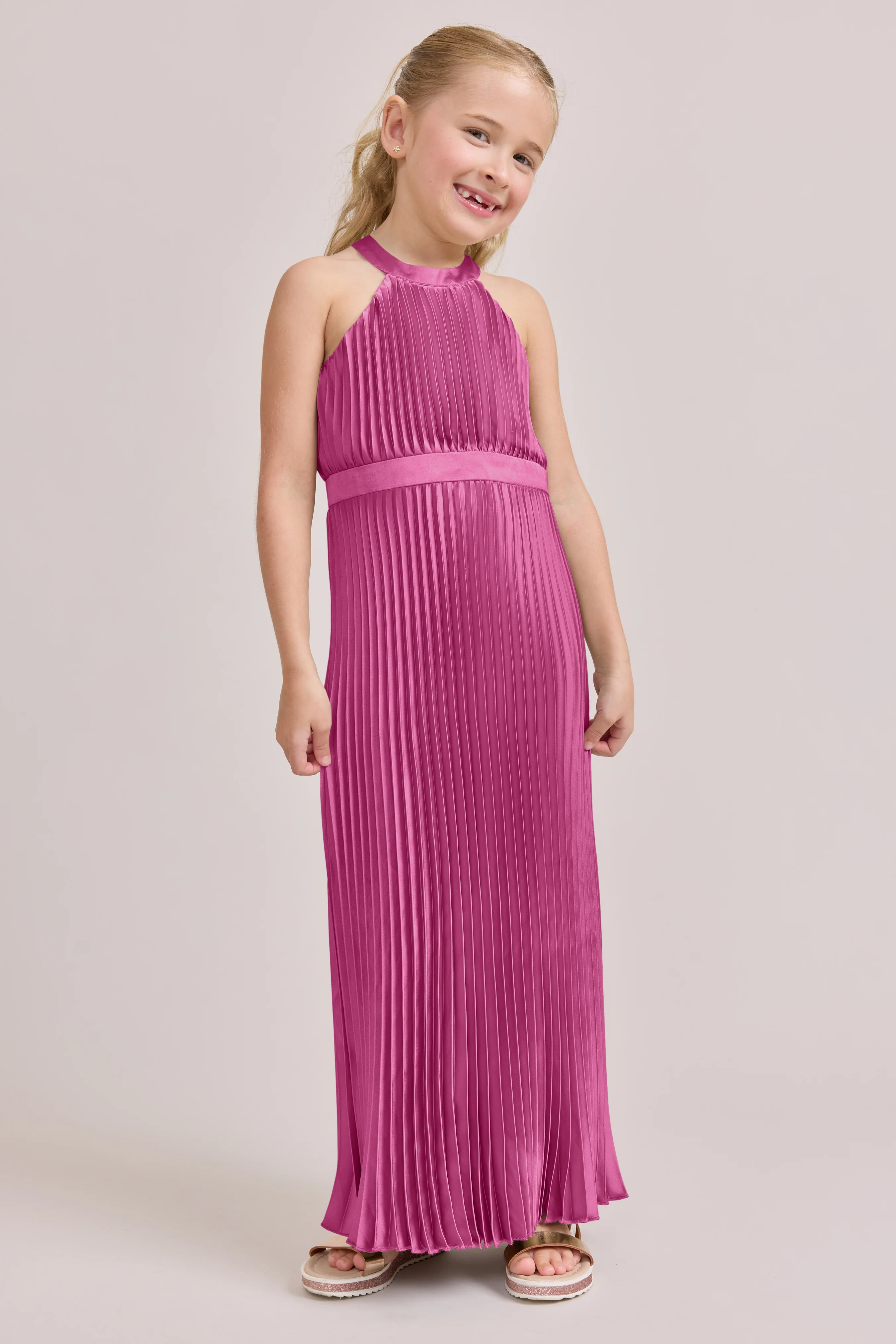 Kids Mazie Satin Pleated Dress | Made To Order - Image 11