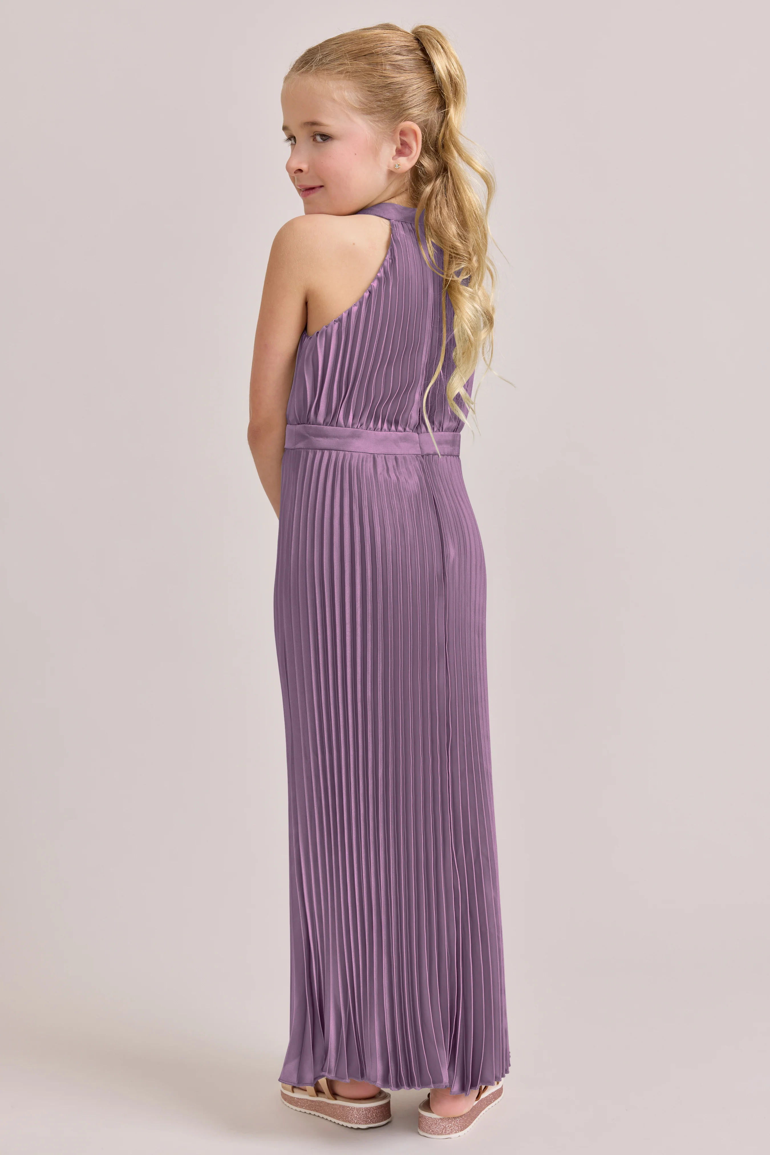 Kids Mazie Satin Pleated Dress | Made To Order - Image 31