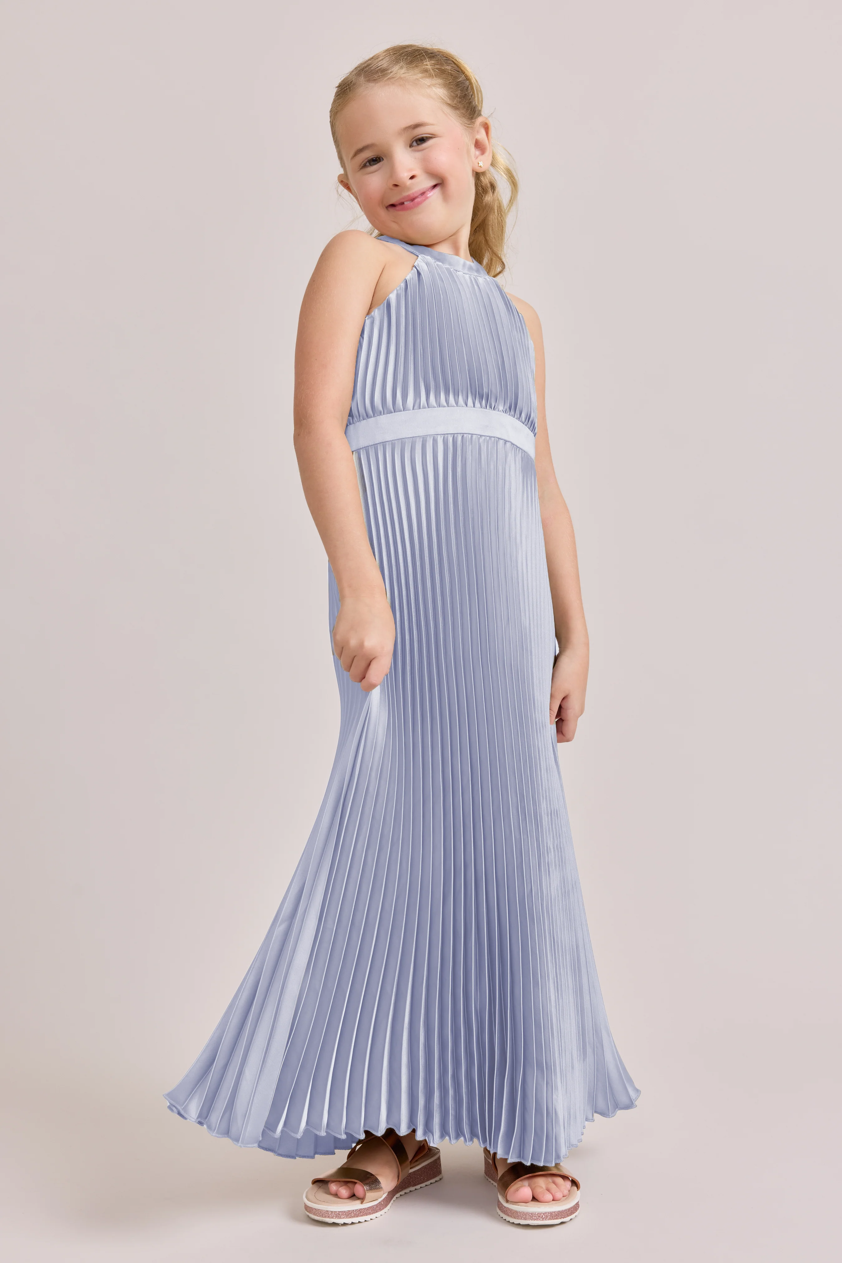 Kids Mazie Satin Pleated Dress | Made To Order - Image 81