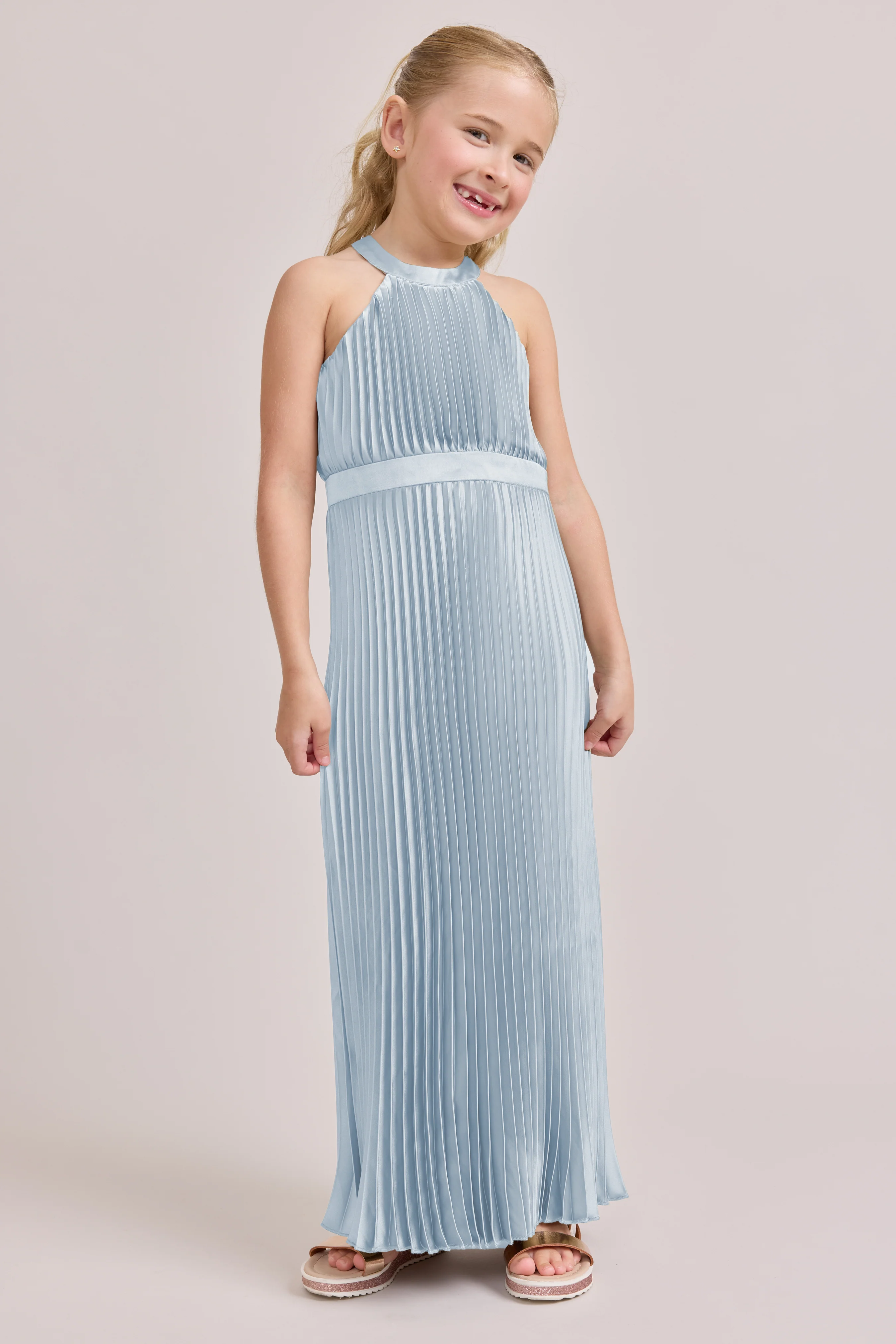 Kids Mazie Satin Pleated Dress | Made To Order - Image 96