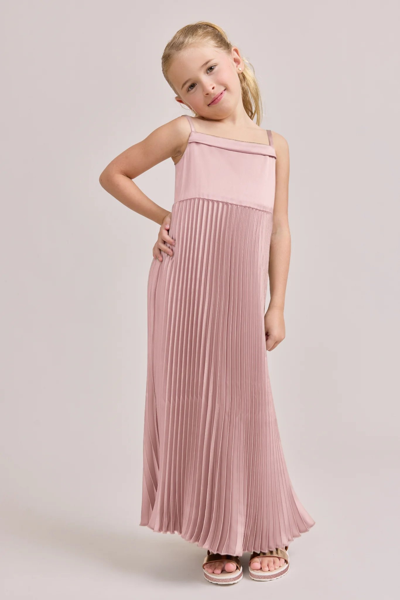 Kids Saylor Satin Pleated Dress | Made To Order - Image 41