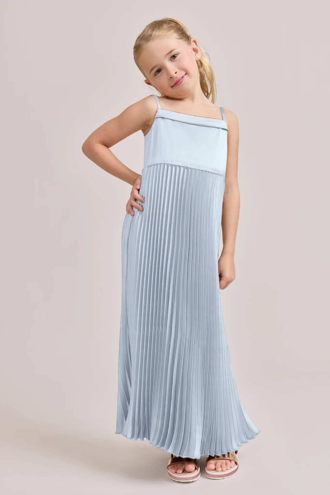Kids Saylor Satin Pleated Dress | Made To Order - Image 46