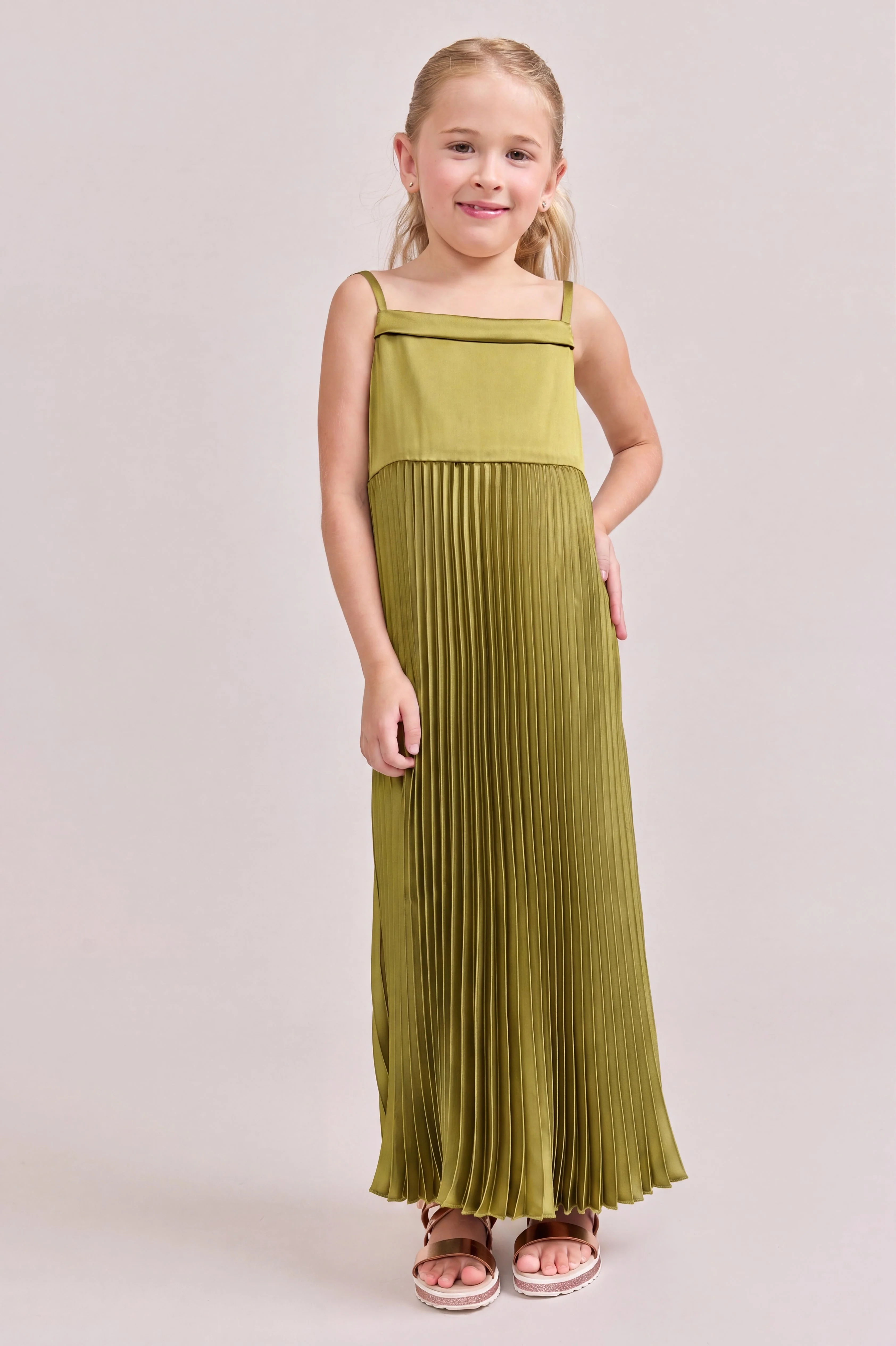 Kids Saylor Satin Pleated Dress | Made To Order - Image 64