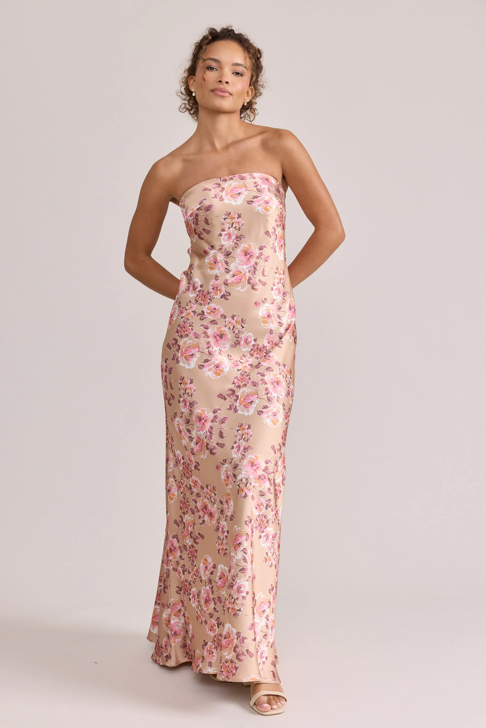 Leo Satin Floral Print Dress | Made To Order - Image 34