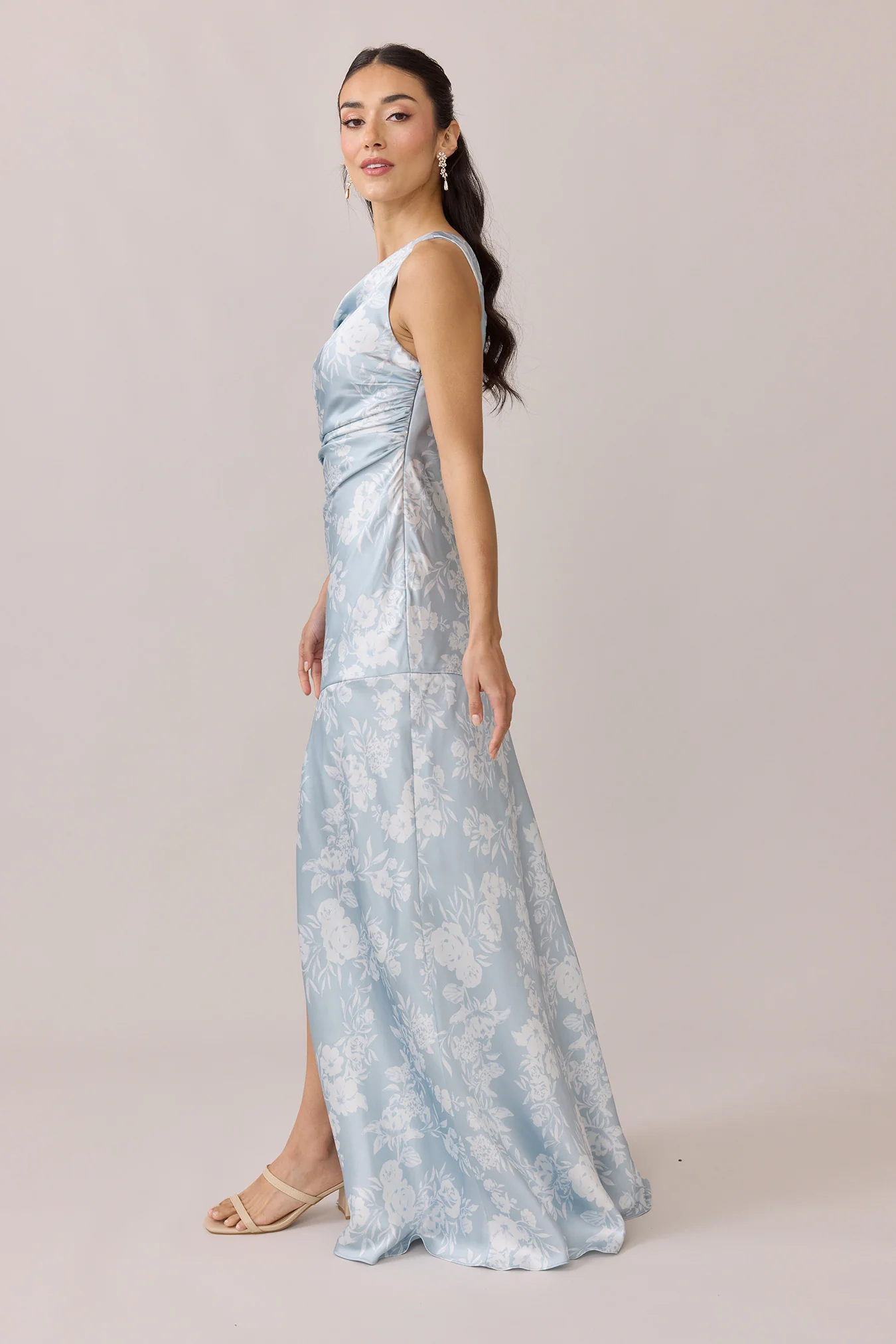 Livvy Satin Floral Print Dress | Made To Order - Image 3