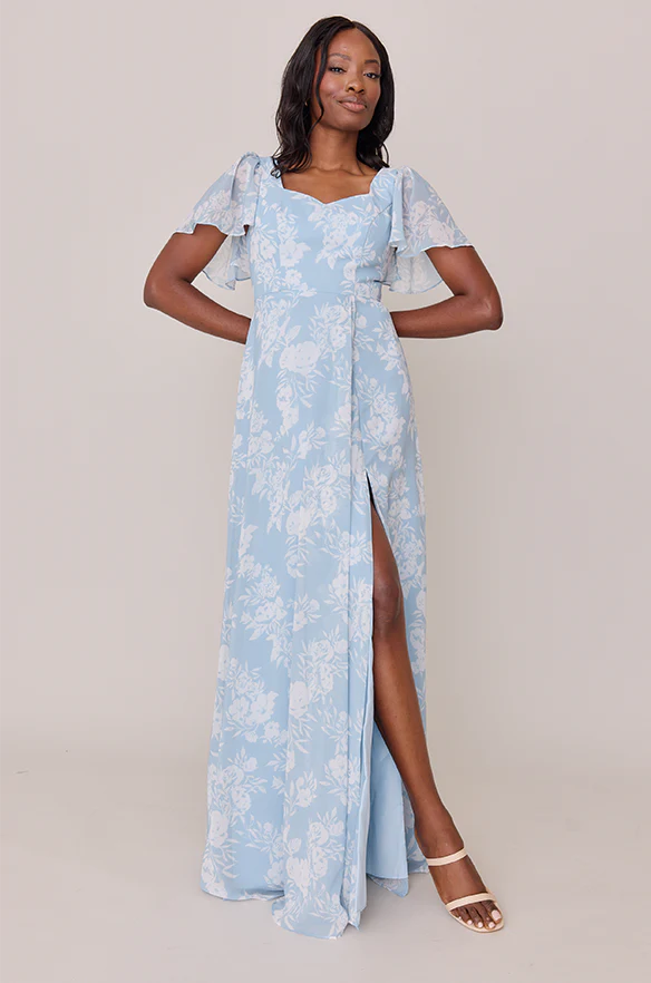 Madeline Convertible Chiffon Floral Print Dress | Made To Order - Image 4