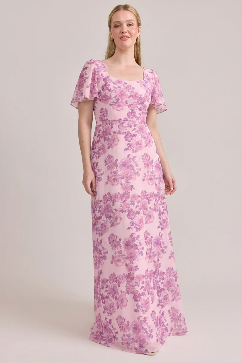 Madeline Convertible Chiffon Floral Print Dress | Made To Order - Image 61
