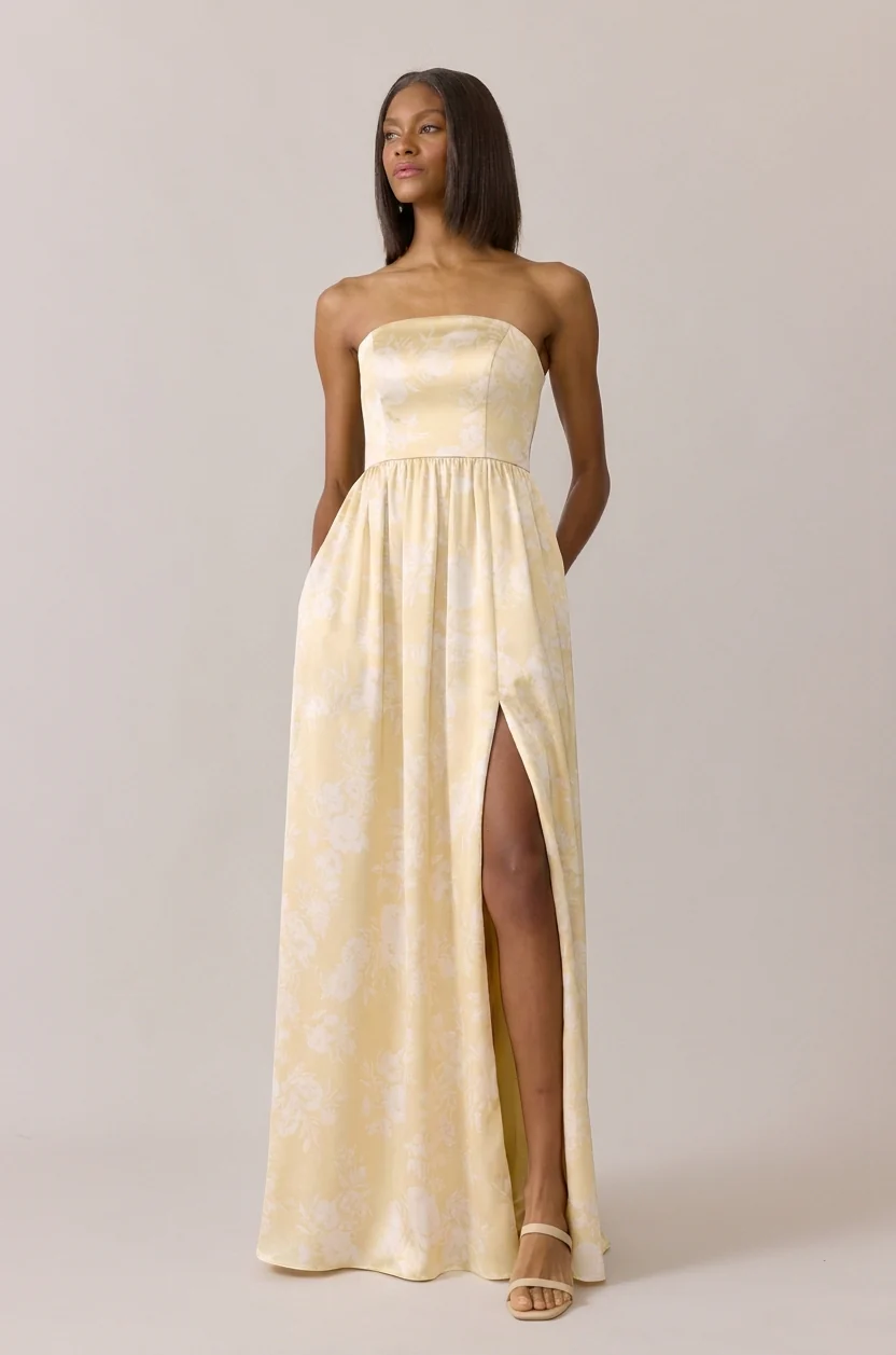 Maren Satin Floral Print Dress | Made To Order - Image 19