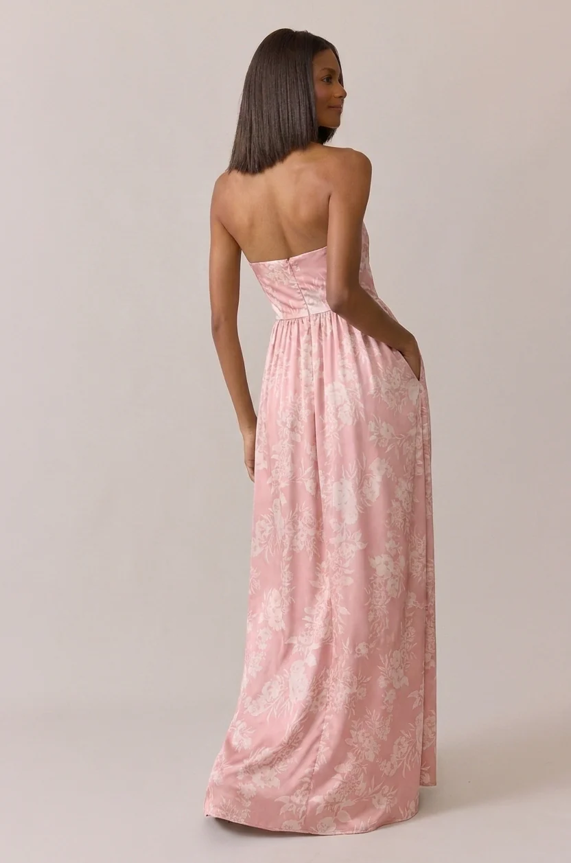Maren Satin Floral Print Dress | Made To Order - Image 31