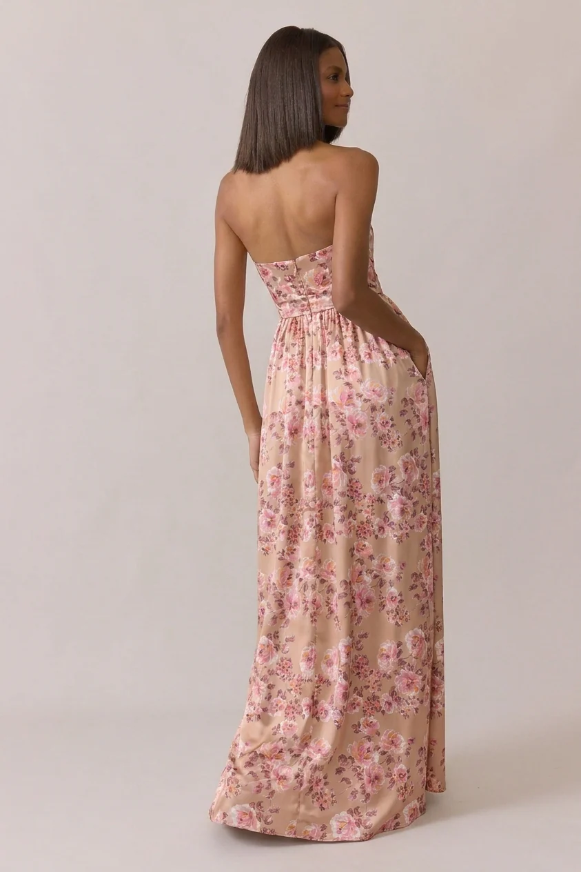 Maren Satin Floral Print Dress | Made To Order - Image 34