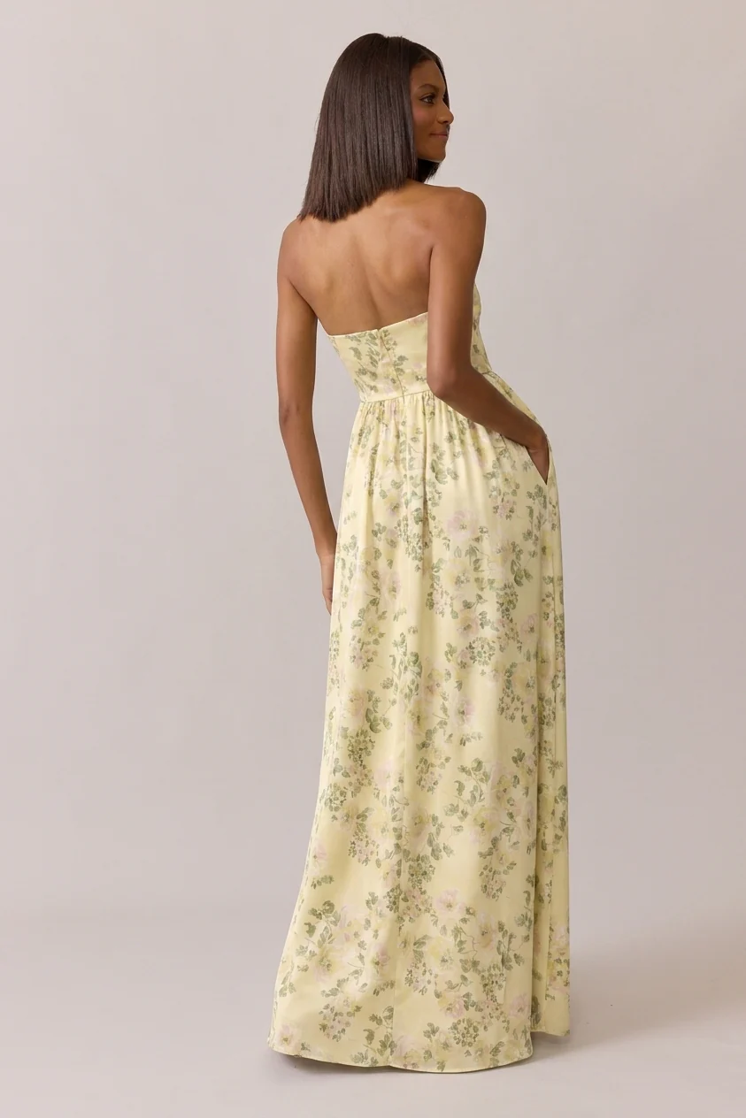 Maren Satin Floral Print Dress | Made To Order - Image 40