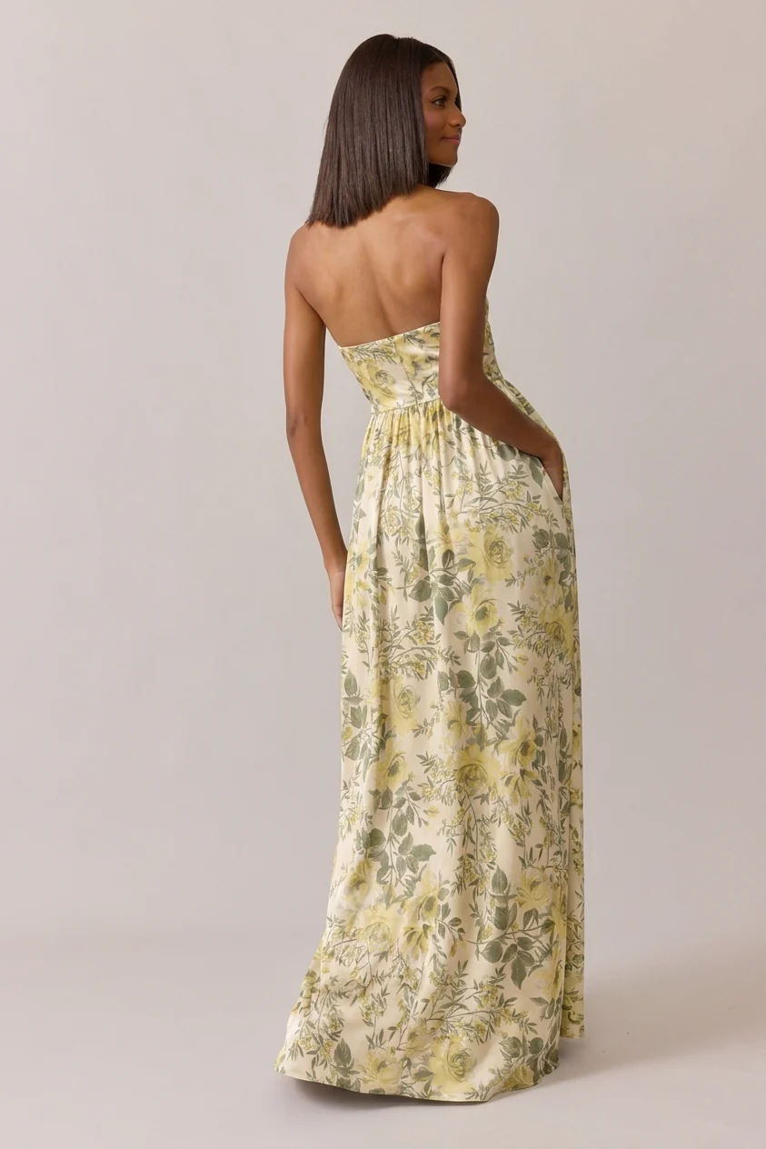 Maren Satin Floral Print Dress | Made To Order - Image 42
