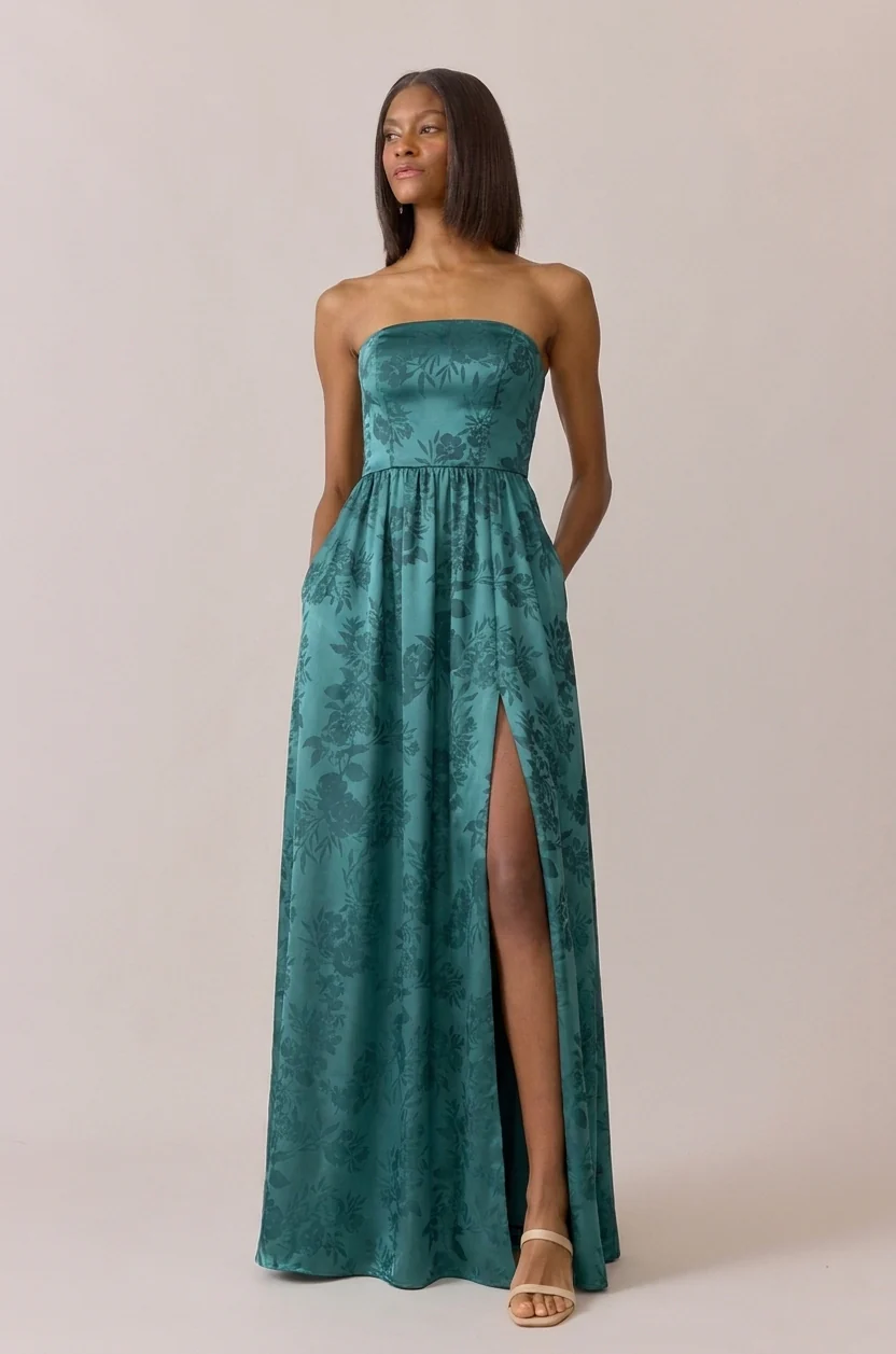 Maren Satin Floral Print Dress | Made To Order - Image 5