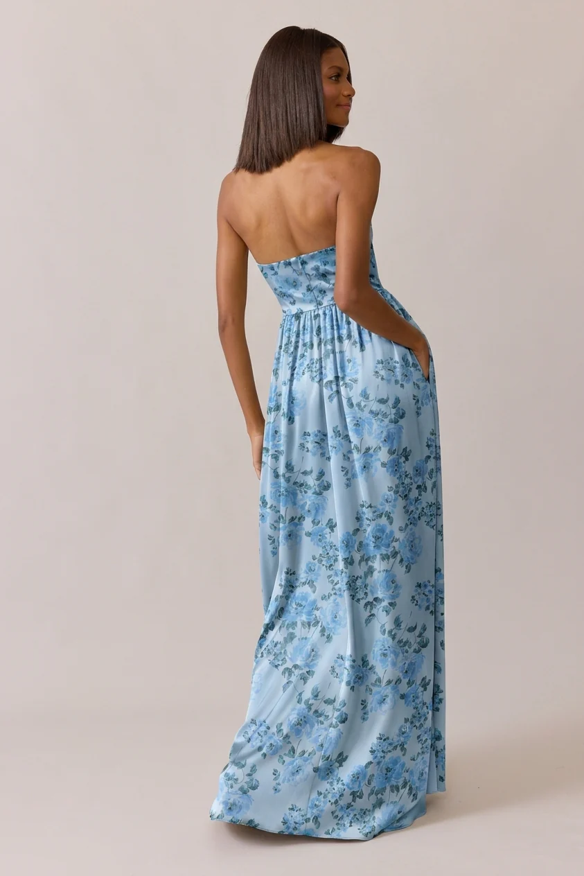 Maren Satin Floral Print Dress | Made To Order - Image 50