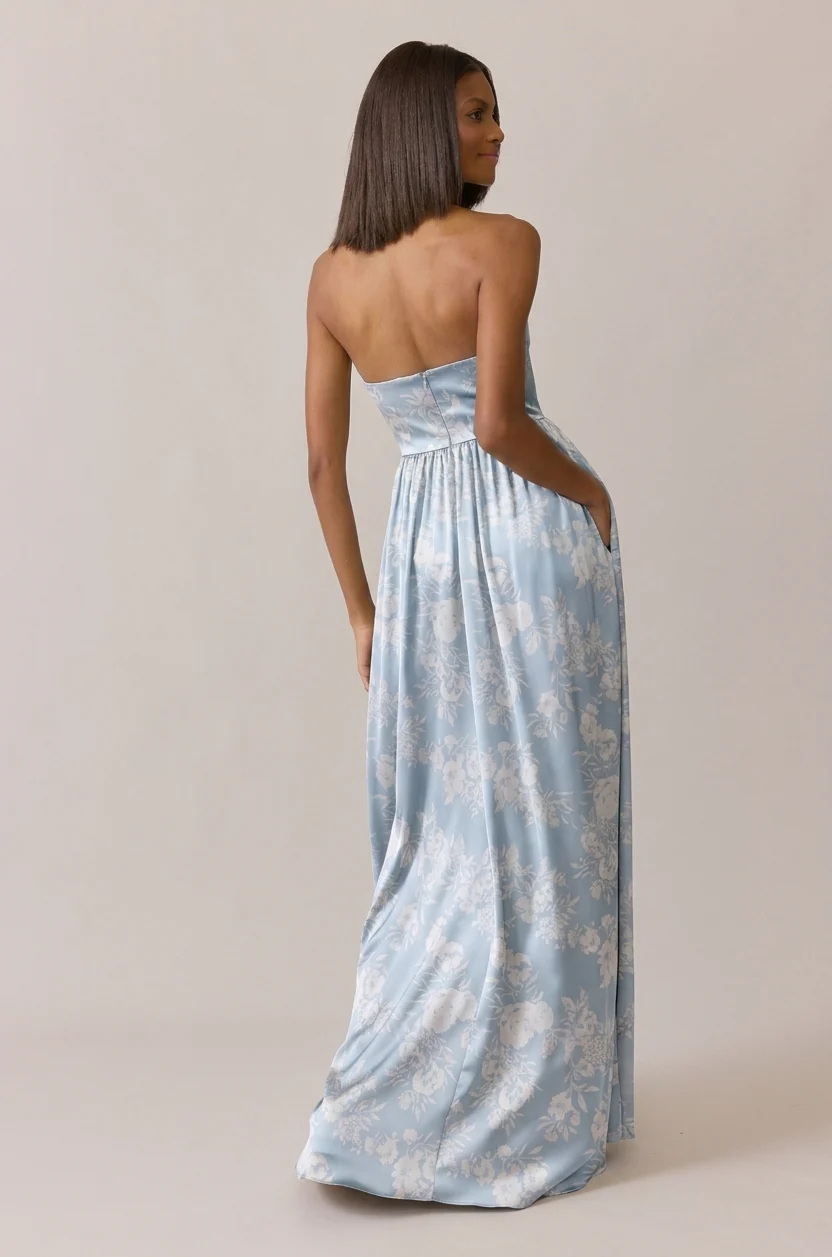 Maren Satin Floral Print Dress | Made To Order - Image 51