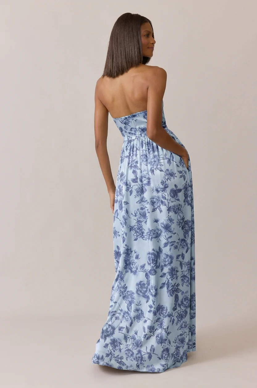 Maren Satin Floral Print Dress | Made To Order - Image 52