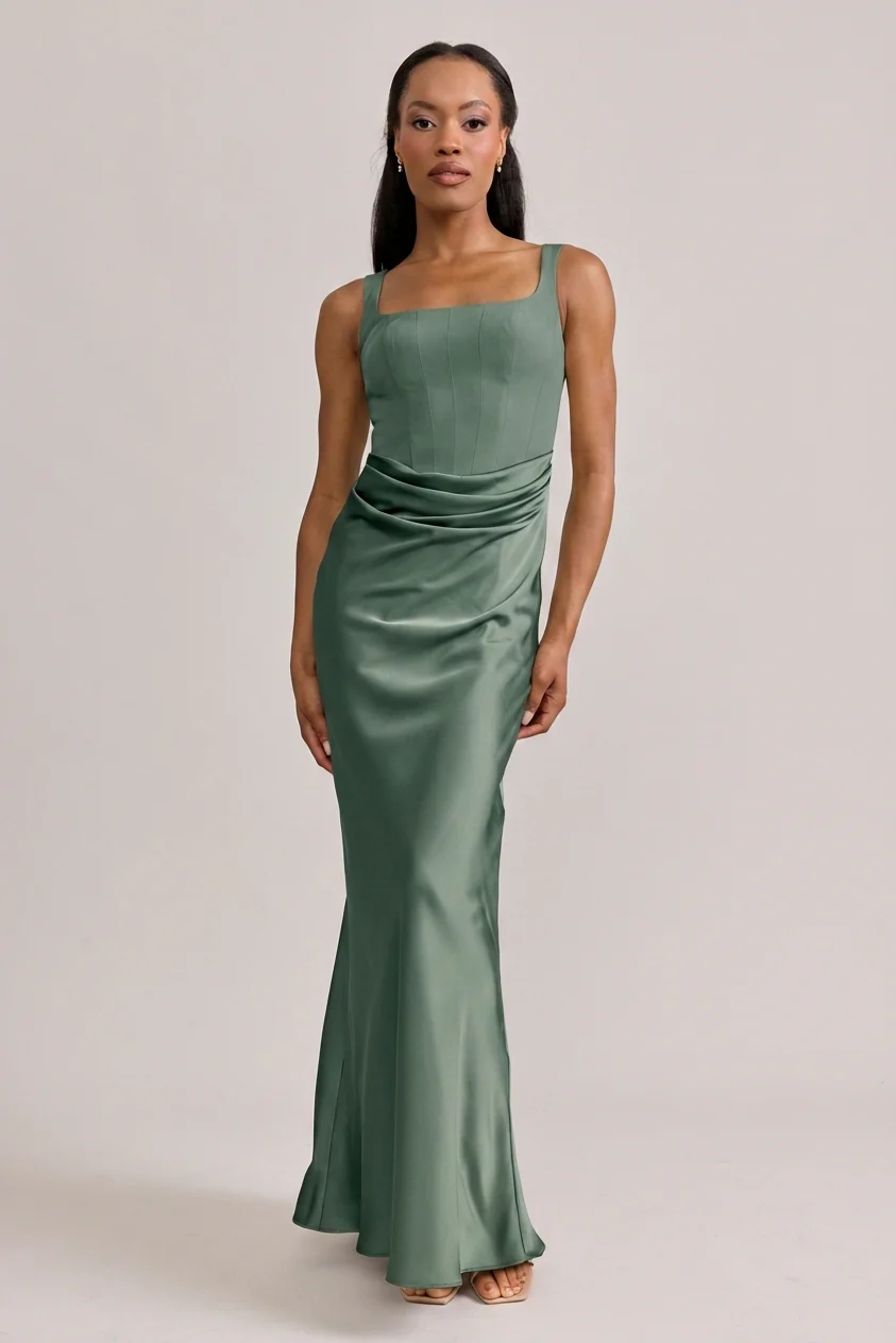 Marlowe Satin + Crepe Dress | Made To Order - Image 11