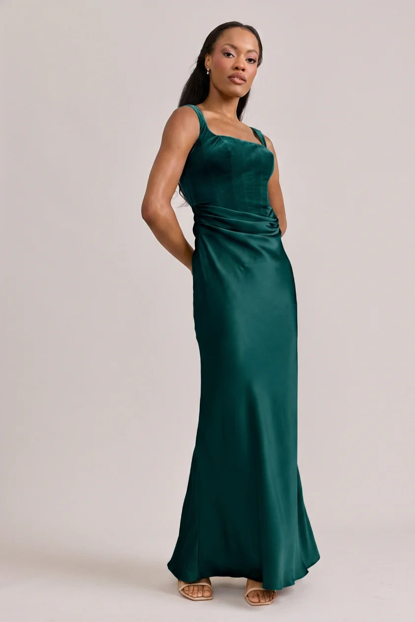 Marlowe Satin + Velvet Dress | Made To Order - Image 2