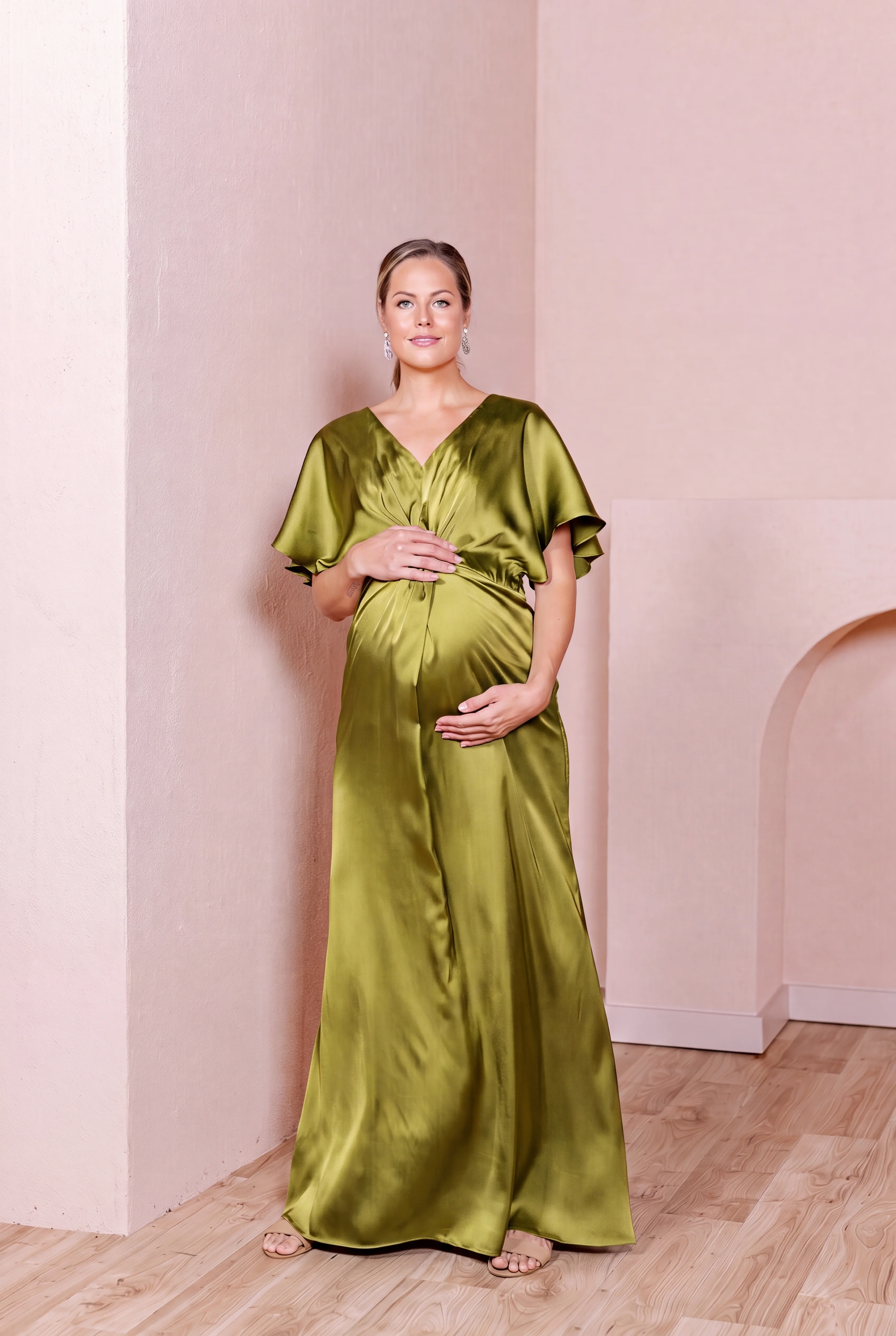 Maternity Gwen Satin Dress | Made To Order - Image 120