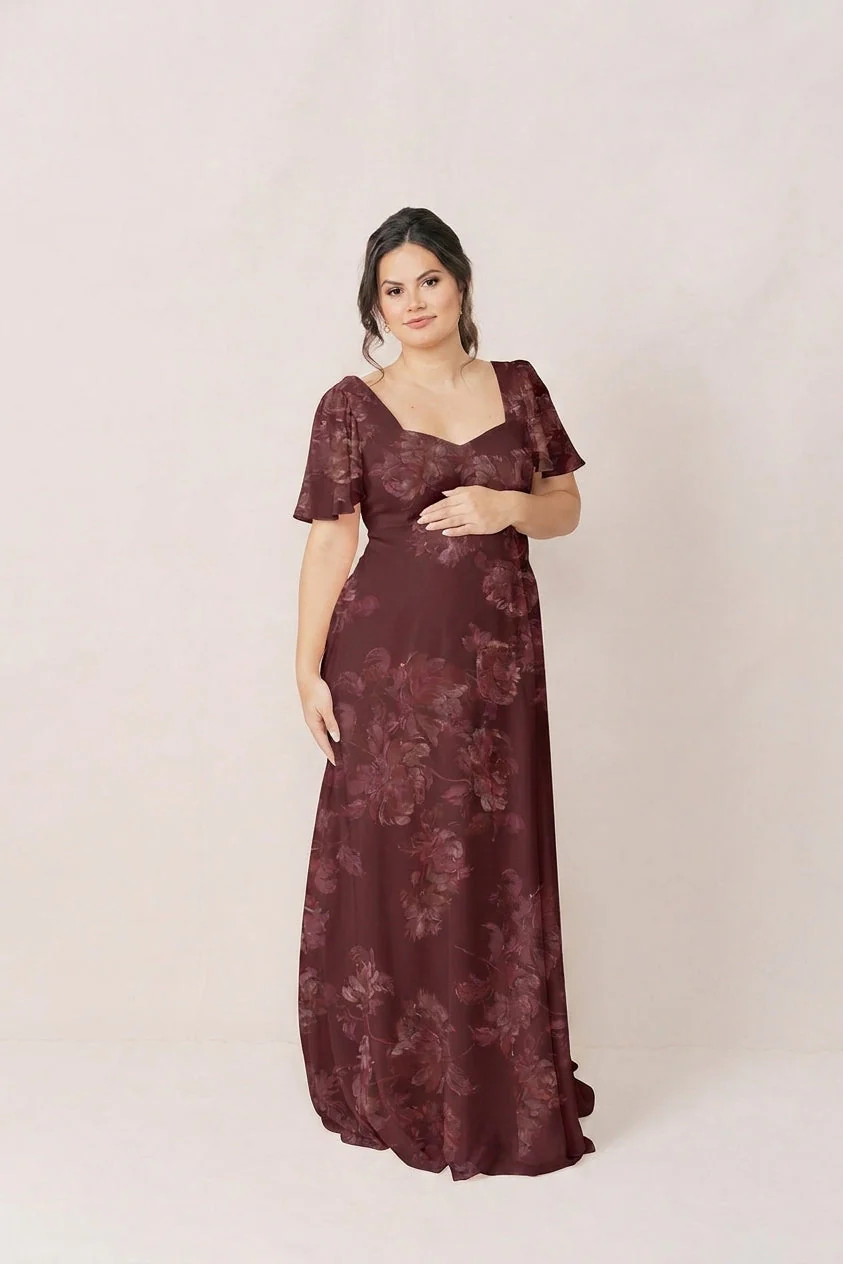 Maternity Madeline Convertible Chiffon Floral Print Dress | Made To Order - Image 10