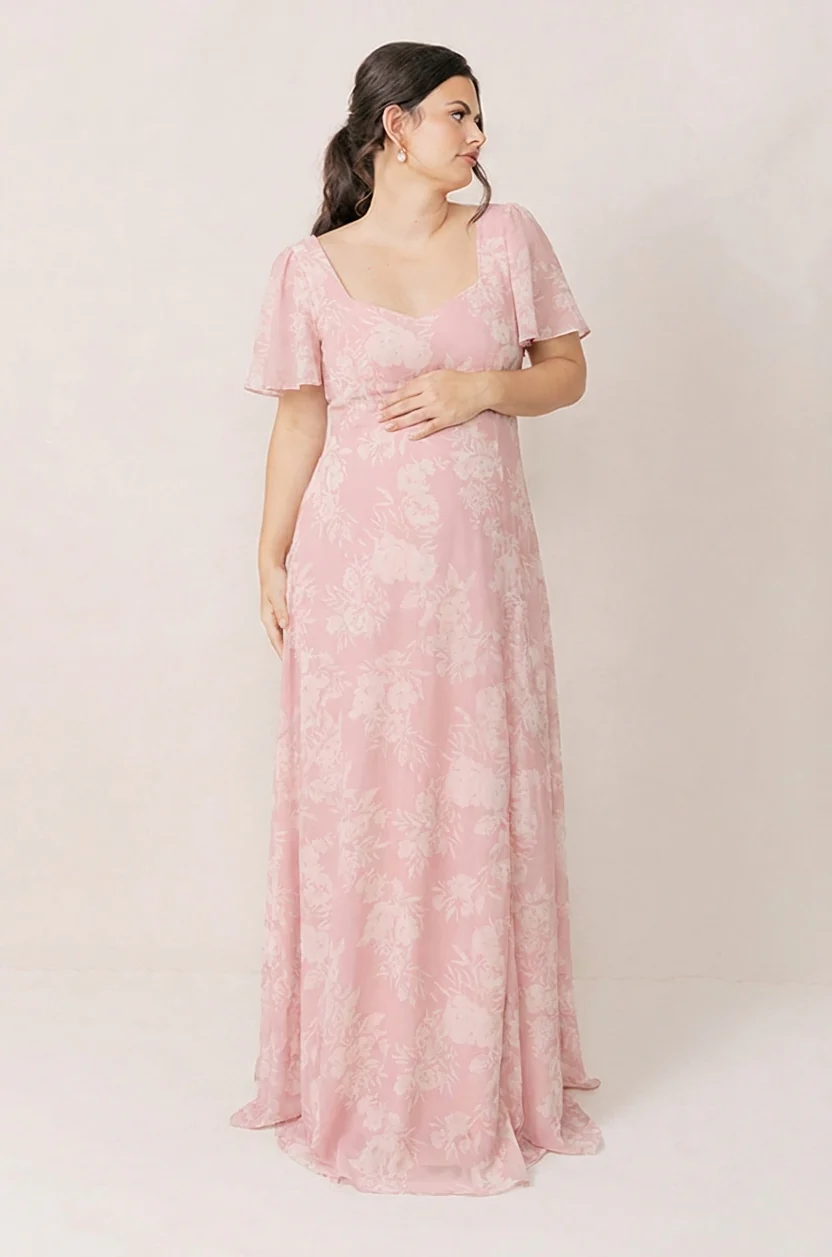 Maternity Madeline Convertible Chiffon Floral Print Dress | Made To Order - Image 11