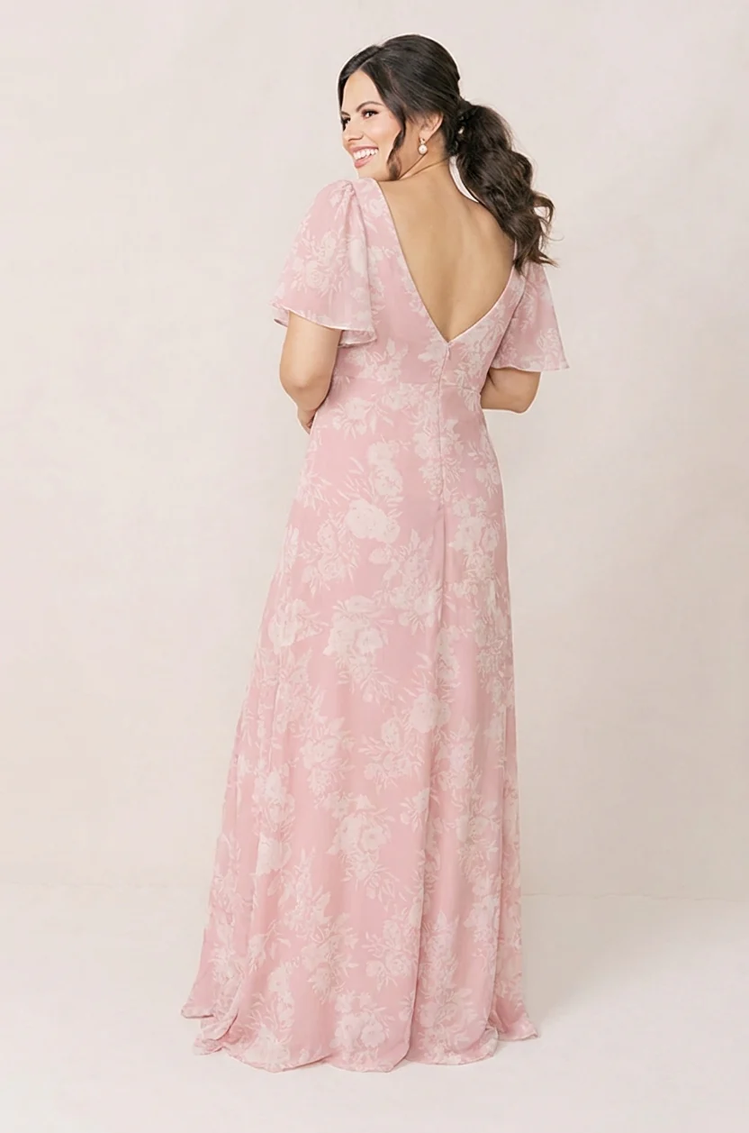 Maternity Madeline Convertible Chiffon Floral Print Dress | Made To Order - Image 12