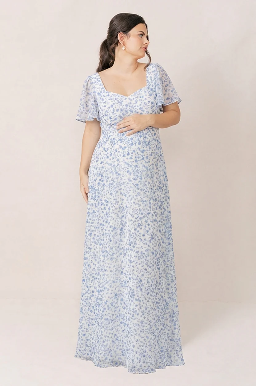 Maternity Madeline Convertible Chiffon Floral Print Dress | Made To Order - Image 17