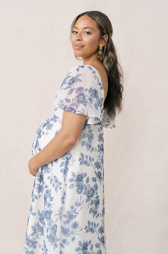 Maternity Madeline Convertible Chiffon Floral Print Dress | Made To Order - Image 2