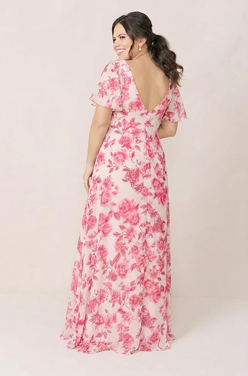 Maternity Madeline Convertible Chiffon Floral Print Dress | Made To Order - Image 20