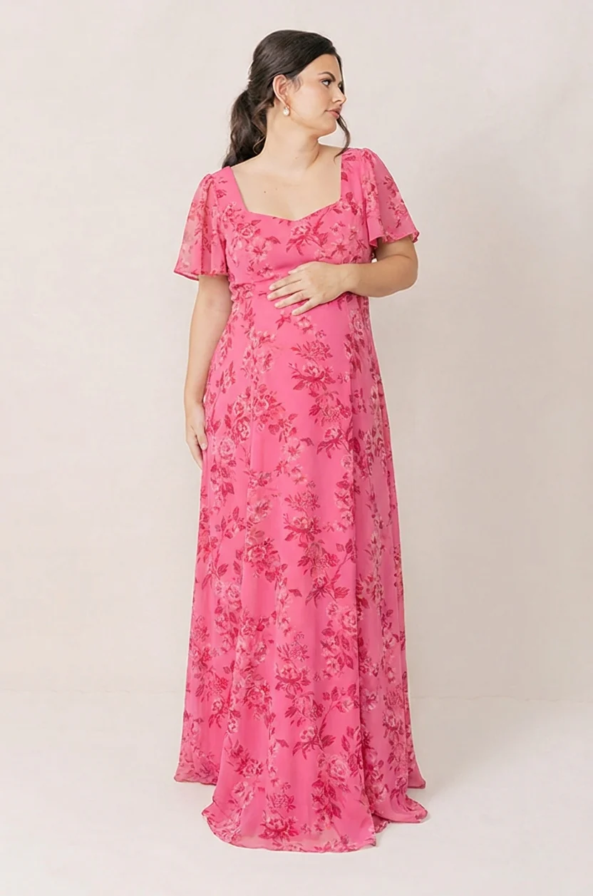Maternity Madeline Convertible Chiffon Floral Print Dress | Made To Order - Image 21