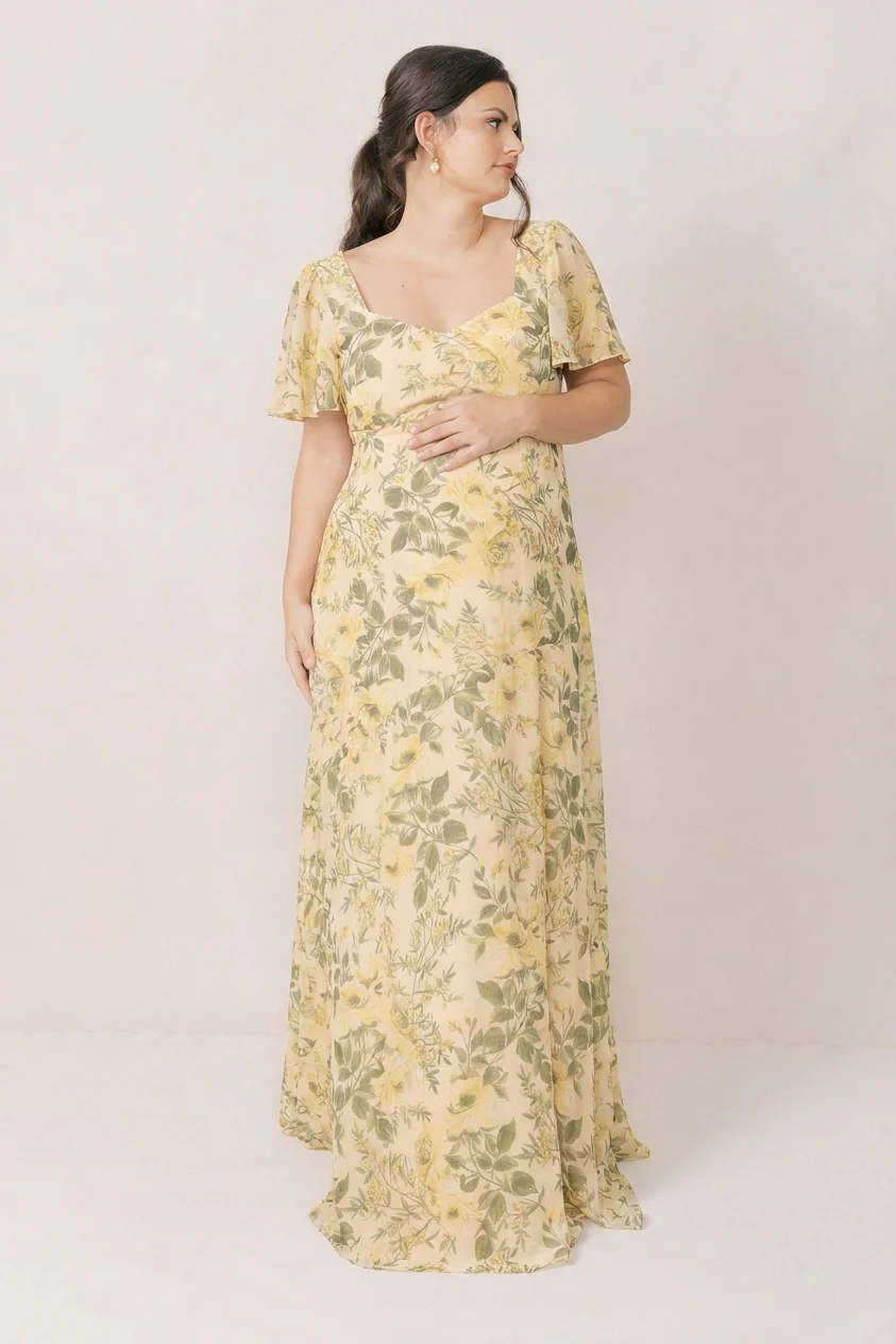 Maternity Madeline Convertible Chiffon Floral Print Dress | Made To Order - Image 23