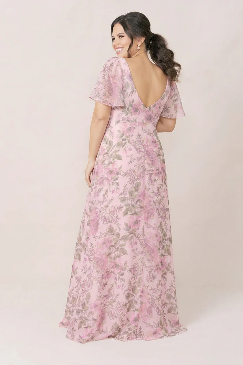 Maternity Madeline Convertible Chiffon Floral Print Dress | Made To Order - Image 26