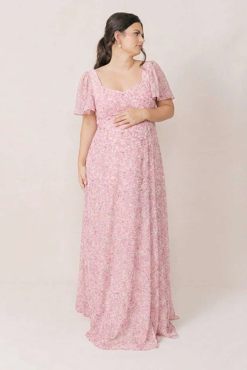 Maternity Madeline Convertible Chiffon Floral Print Dress | Made To Order - Image 27