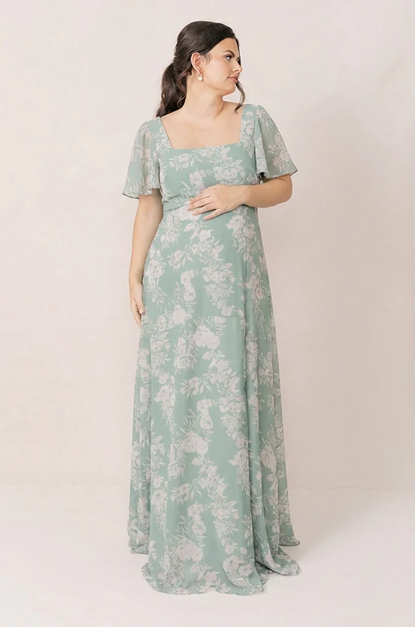 Maternity Madeline Convertible Chiffon Floral Print Dress | Made To Order - Image 29