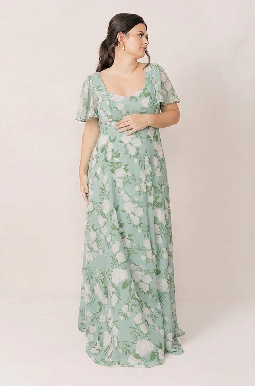 Maternity Madeline Convertible Chiffon Floral Print Dress | Made To Order - Image 33