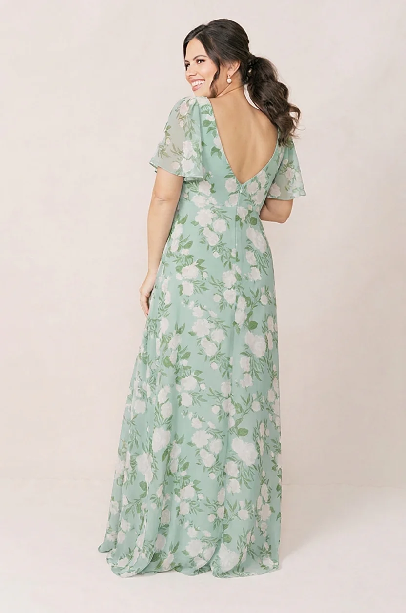 Maternity Madeline Convertible Chiffon Floral Print Dress | Made To Order - Image 34