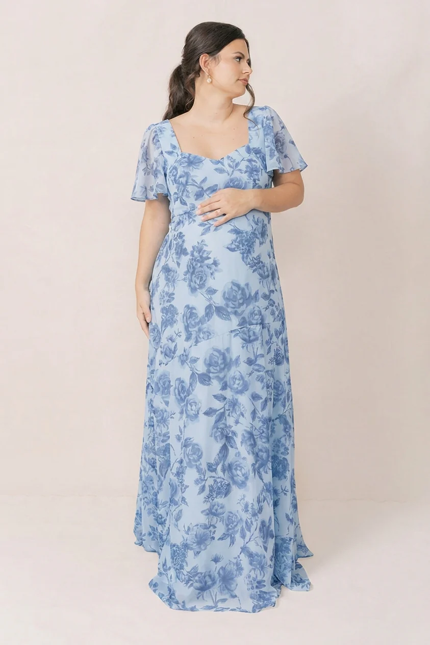 Maternity Madeline Convertible Chiffon Floral Print Dress | Made To Order - Image 39